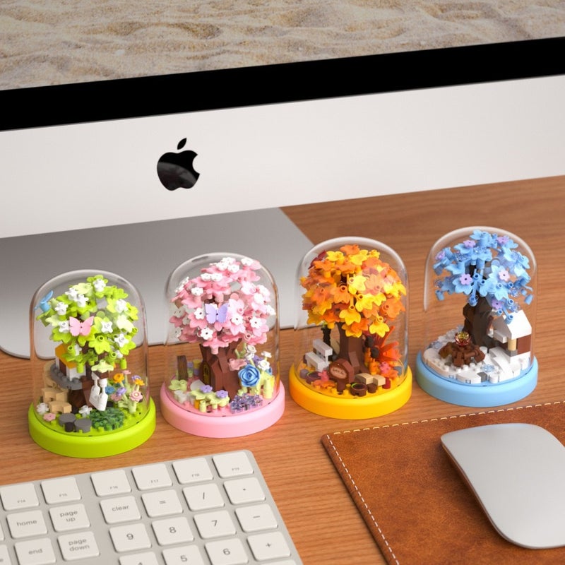 Dropshipping Four Seasons Green Sakura Tree House Building Blocks Compatible With Lego Educational Toys Ornaments Valentine'S Day Gifts - Image 2